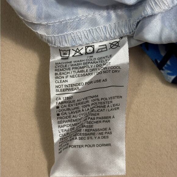 Janie and Jack Boys Blue Black Swim Trunks Ocean and Palm Tree Graphic Size 5 - Picture 3 of 5